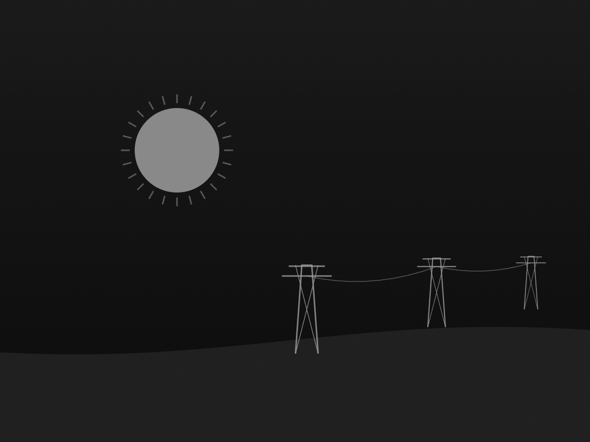 Transmission towers under the sun